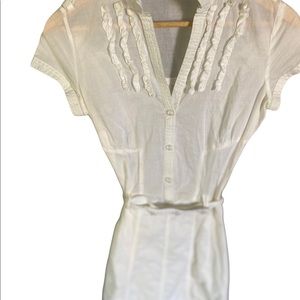 Tulle 100% cotton white dress large (runs small)